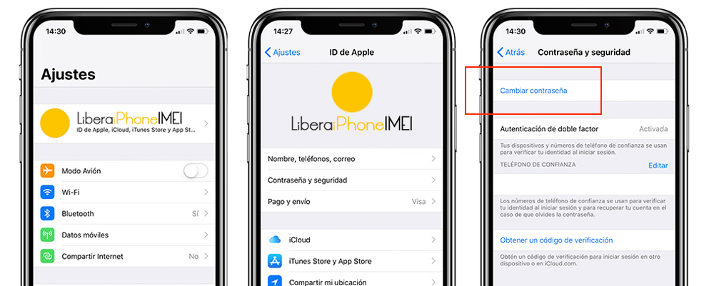 cambiar ID de apple desde iphone