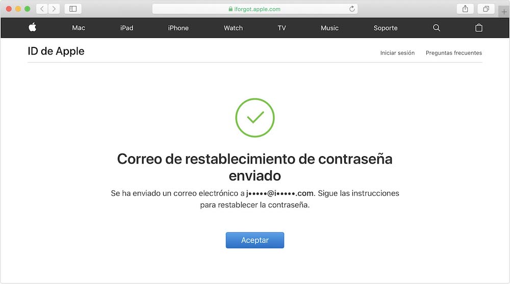 cambiar contrasena apple