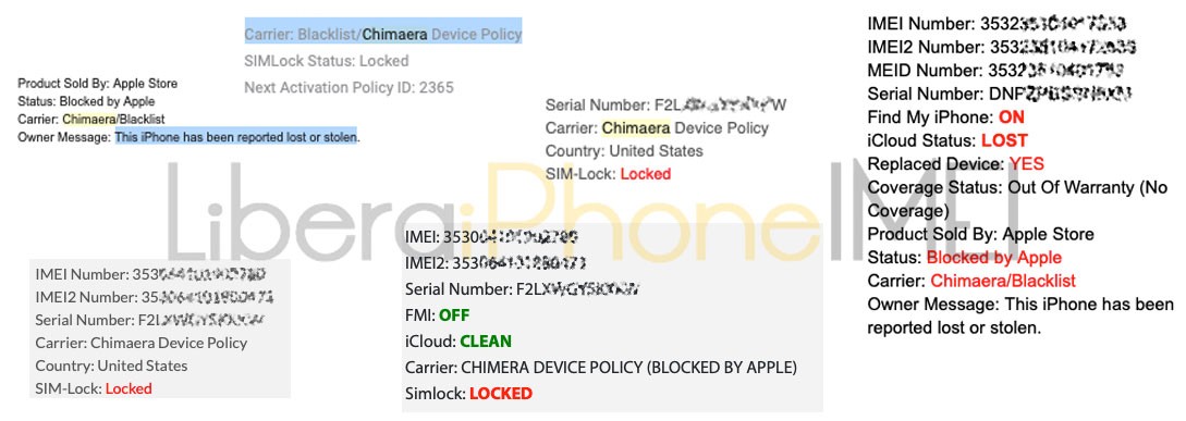 iPhone chimaera blacklist