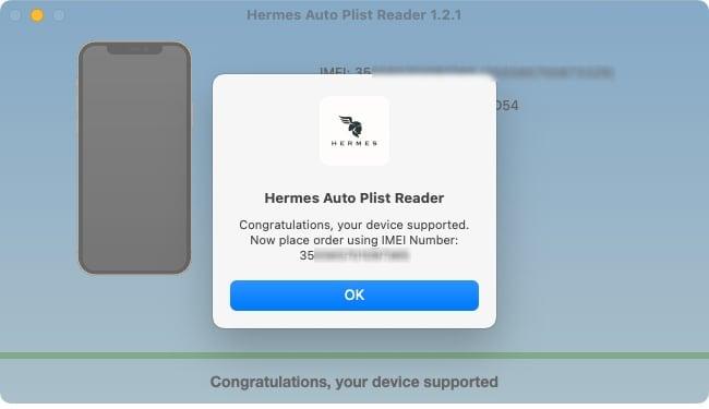 hermes registro imei icloud