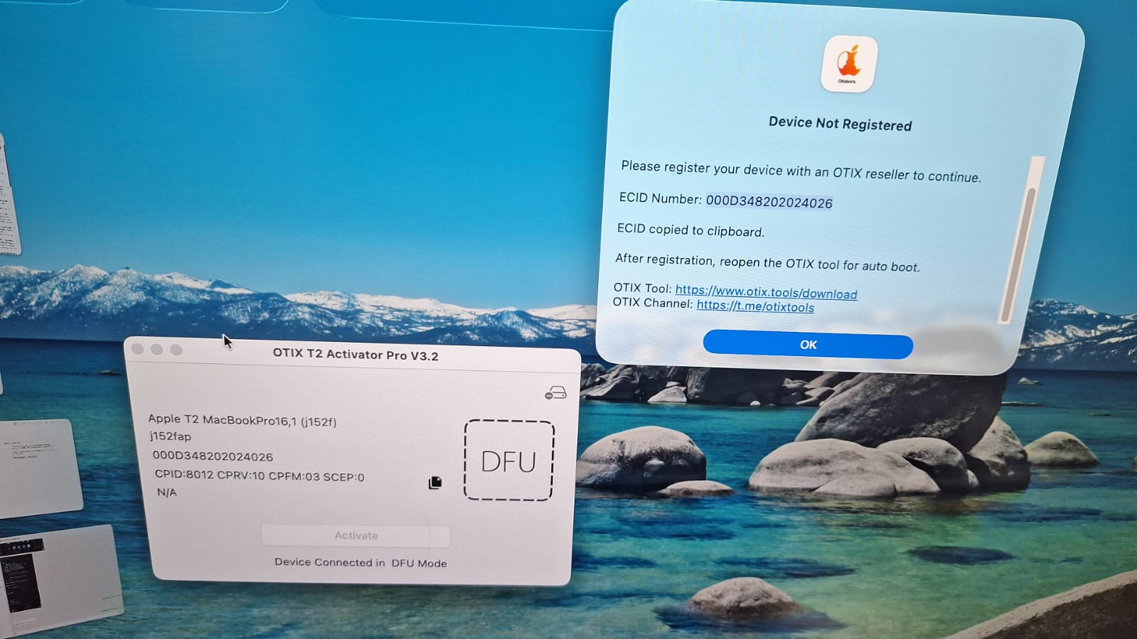 10 Mensaje para contactar y registrar el ECID