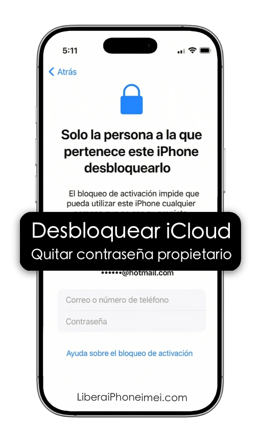 desbloquear iCloud contraseña propietario iphone