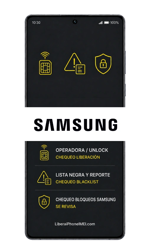 Chequeo IMEI samsung lista negra bloqueo reporte knox guard kg blacklist