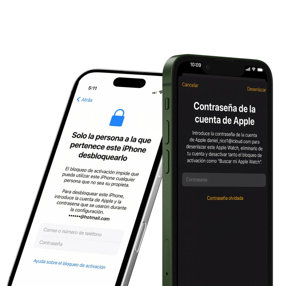 iPhone y Apple Watch con bloqueo de activación de iCloud